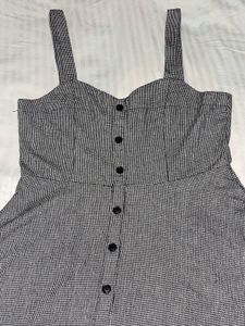 Vintage Houndstooth Button-Up Dress