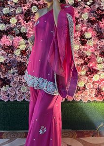 Y2K Beautiful Magenta Kurta Set with Pants
