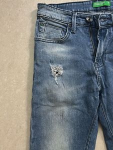 Benetton Slim Fit Ripped  Jeans ( 28)