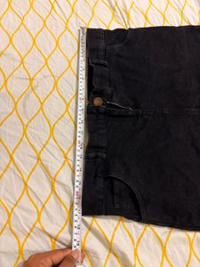 Black Denim Mini Skirt