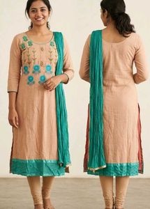 Embroidered Kurta with Dupatta
