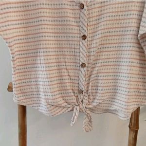 Retro Tie Up Waffle Top from Paper Crane