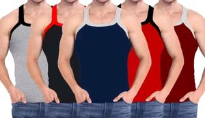 Cotton Fabric Gym Vest Pack Of 5