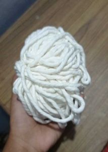 3 mm white, offwhite singleply cotton macrame cord
