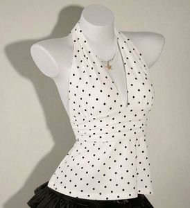 Chic Polka Dot Halter Top