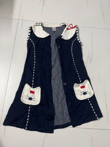 Cute Unifair Navy Blue Sleeveless Cartoon Shrug