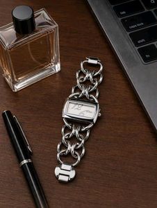 Stylish Silver GUESS Chain Link Watch FOR LADIES