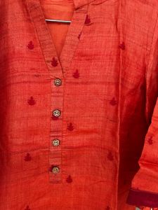 Vibrant Orange Kurta Set with Dupatta