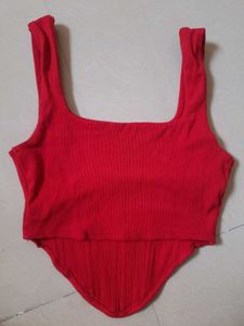 Chic Red Corset Top