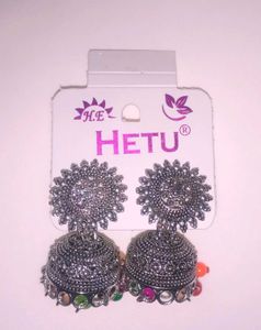 Beautiful Oxidized Jhumka Earrings
