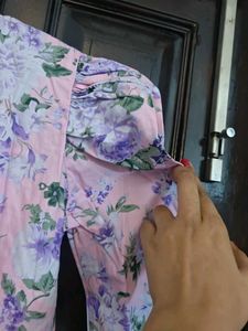 Floral Print Puff Sleeve Mini Dress