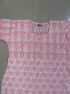 Beautiful Peach Chikankari Kurta