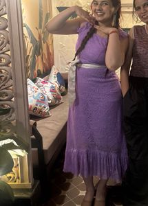 Lavender Lace Ruffle Dress