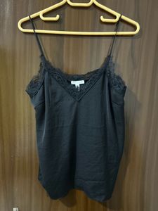 Black Lace Trim Camisole Top