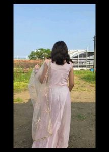 Elegant Pink Ethnic Gown with Dupatta