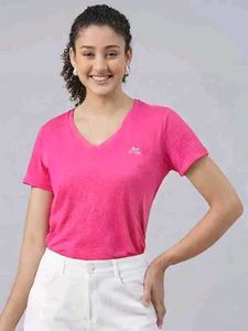 Adidas Pink V-Neck T-Shirt  LR-94