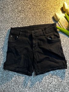 Black Denim Shorts