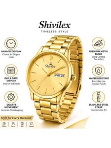 premium gold-tone men’s wristwatch