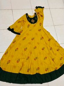 Yellow Long Anarkali Gown