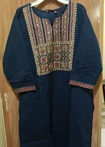 Printed Cotton Kurta Set with Dupatta &amp; Plazzo