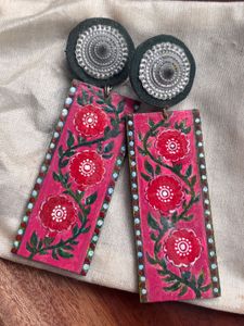 Floral Hand  Painted Handmade Earring
