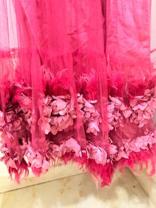 3D Stunning Pink Feather Gown