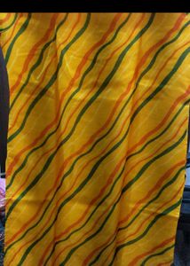 kota doriya Yellow Striped Kurta