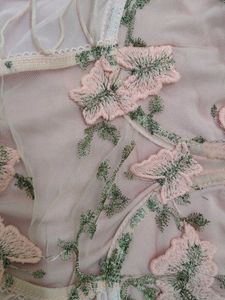 Sheer Pink Butterfly Lace Bralette