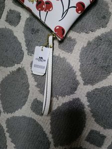 Coach Cherry Print Wristlet Pouch