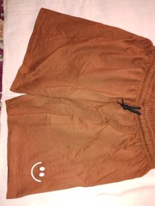 Brown Smiley Face Shorts