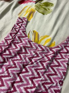 Chic Pink Chevron Print Sleeveless Blouse