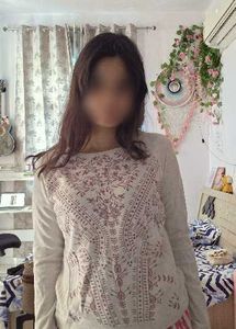 bershka Cream Printed Long Sleeve Top