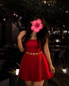 Chic Red A-Line Dress