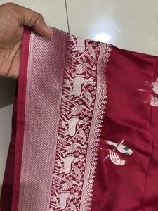 Brand New Elegant Red Bird Benarasi Saree