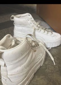 Puma White Platform High-Top Sneakers