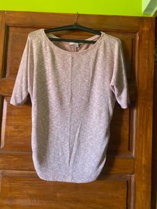 Women's Pink Marled Knit Top
