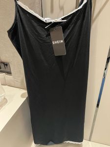 Elegant Black Nightgown with Lace Trim