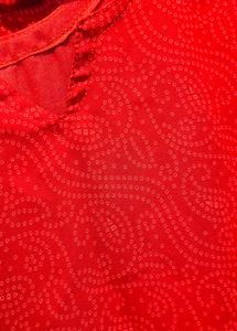 Vibrant Red Kurta Set with Trousers