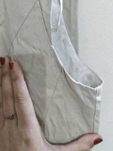 BEIGE ONE PIECE DRESS ( KNEE LENGTH )