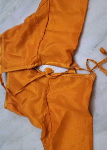 stitched rajputi poshak in orange colour