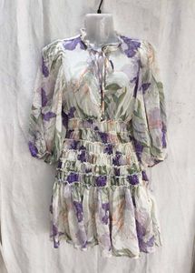 Sheer Floral Print Mini Dress