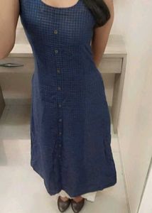 Stylish Blue Checked Kurti