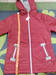 Maroon Padded Jacket with Hood