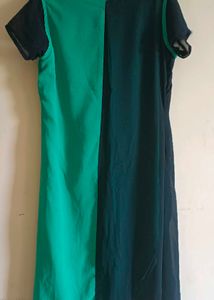 Georgette Teal &amp; Green Kurta