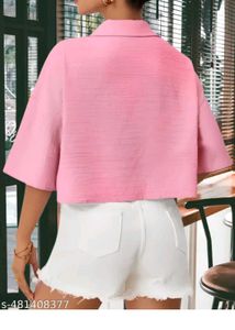 Chic Pink Cropped Shirt