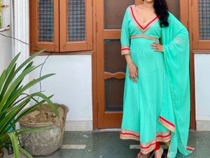 Elegant Teal Kurta Set with Dupatta