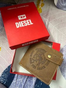 Diesel Brown Leather Wallet - "Only The Brave"