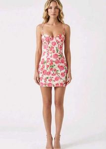zara bodycon hot Floral Corset Mini Dress