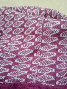 Purple Knit Hooded Cardigan