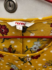 Yellow Floral Ruffle Sleeve Top